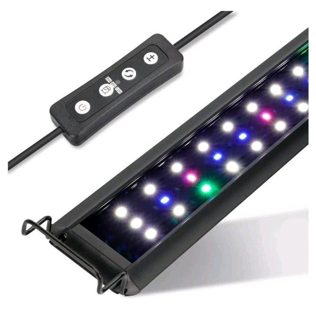 hygger 29W Full Spectrum Aquarium LED Light with 10 Levels Brightness, White ...