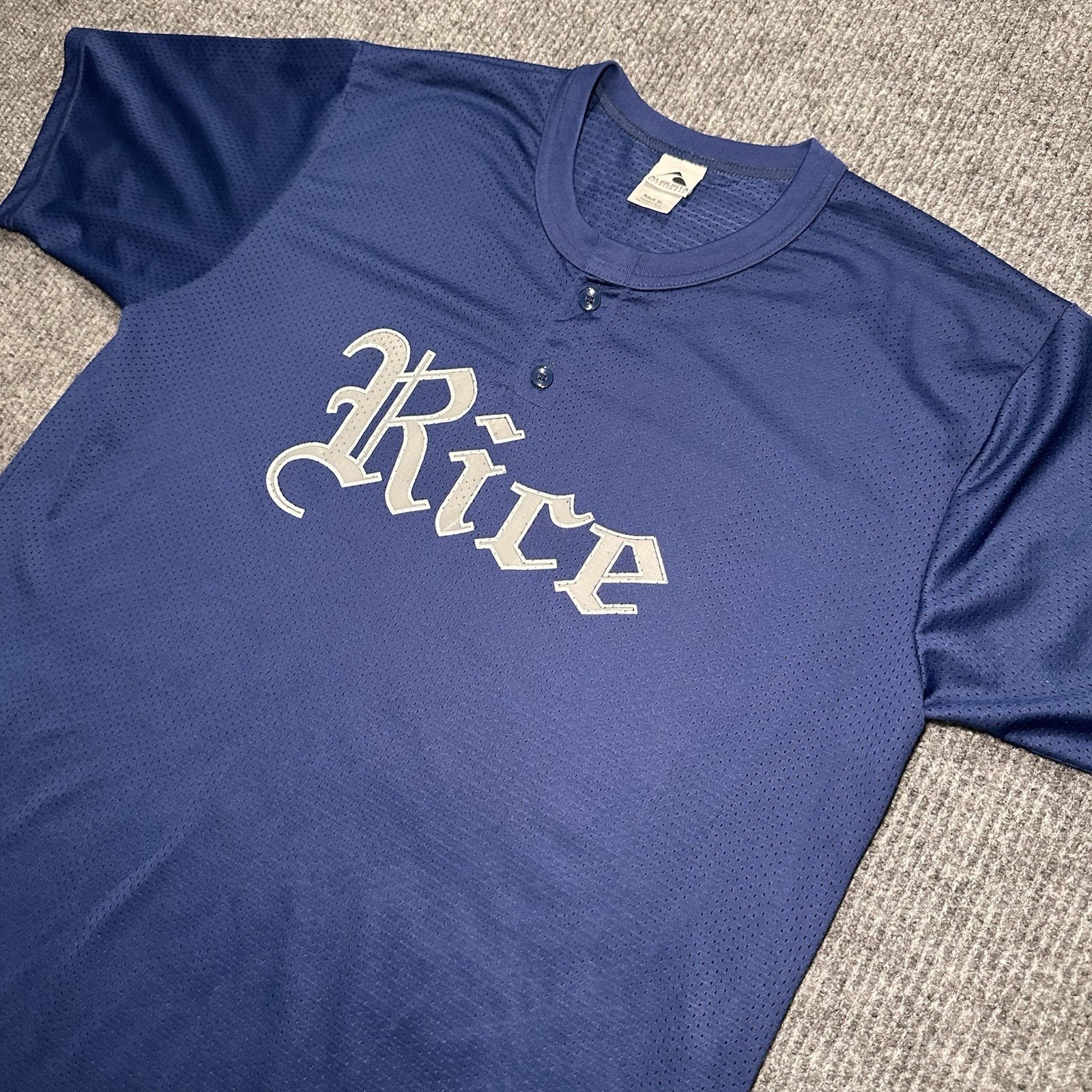 Vintage Rice University Owls Baseball Pullover Augusta Jersey Adult Sz XL