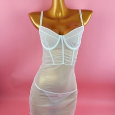 Bride Sheer Mesh Bodycon Slips