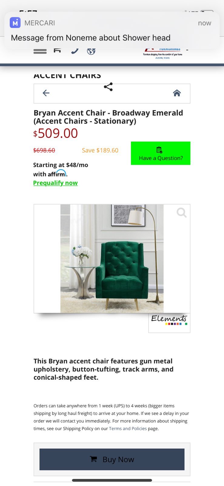 Brand new in box broadway chair