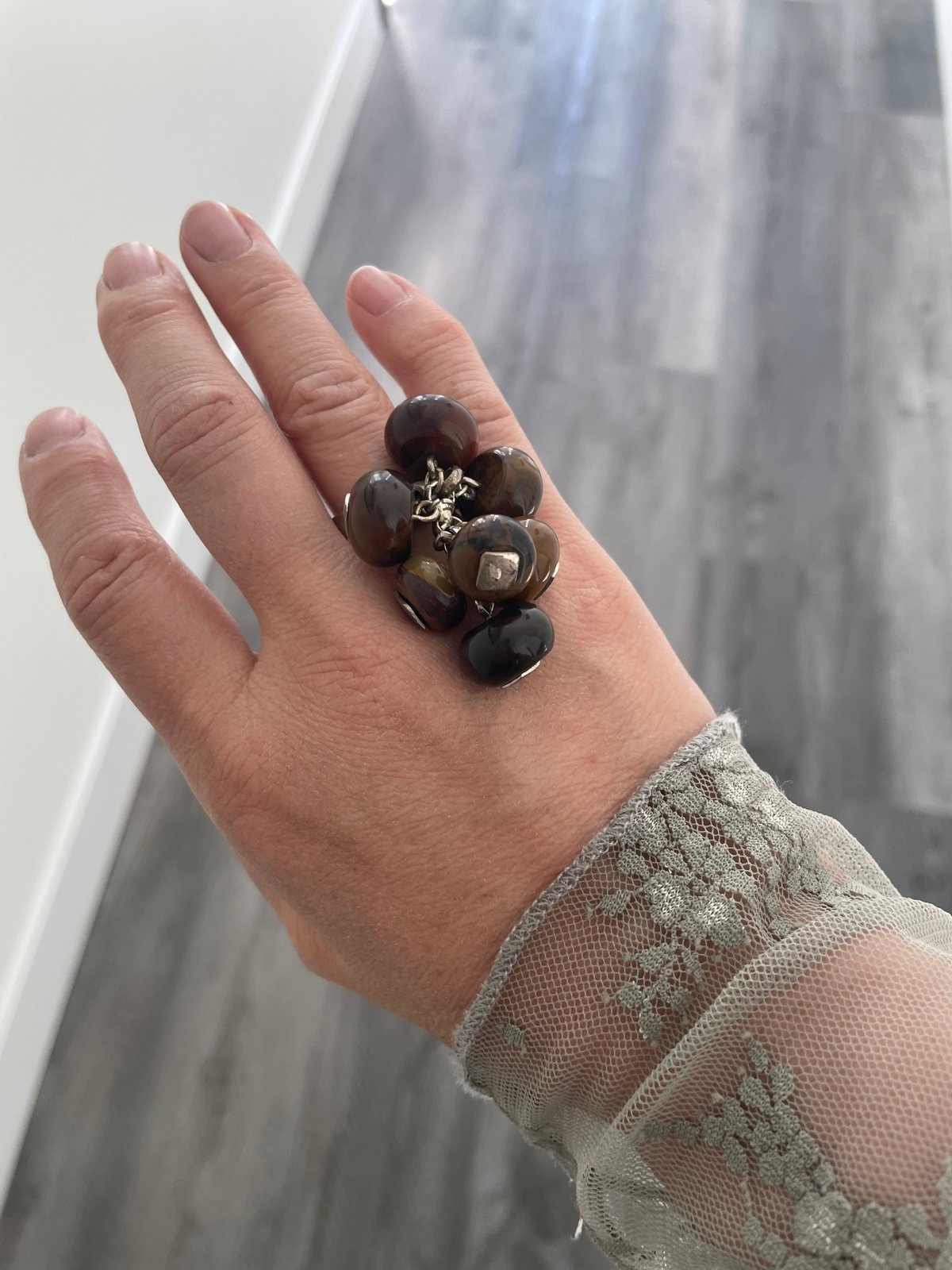 [Like New] Robert Lee Morris Cluster Silver Ring Size 7.25