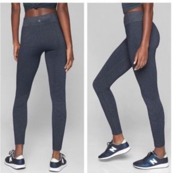 ATHLETA SHIMMER METALLIC SEAMLESS TIGHTS