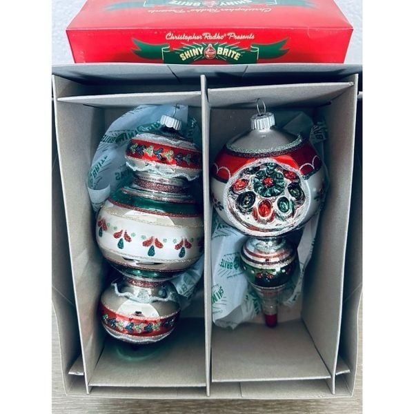Christopher Radko Shiny Brite Large Vintage Christmas Ornaments