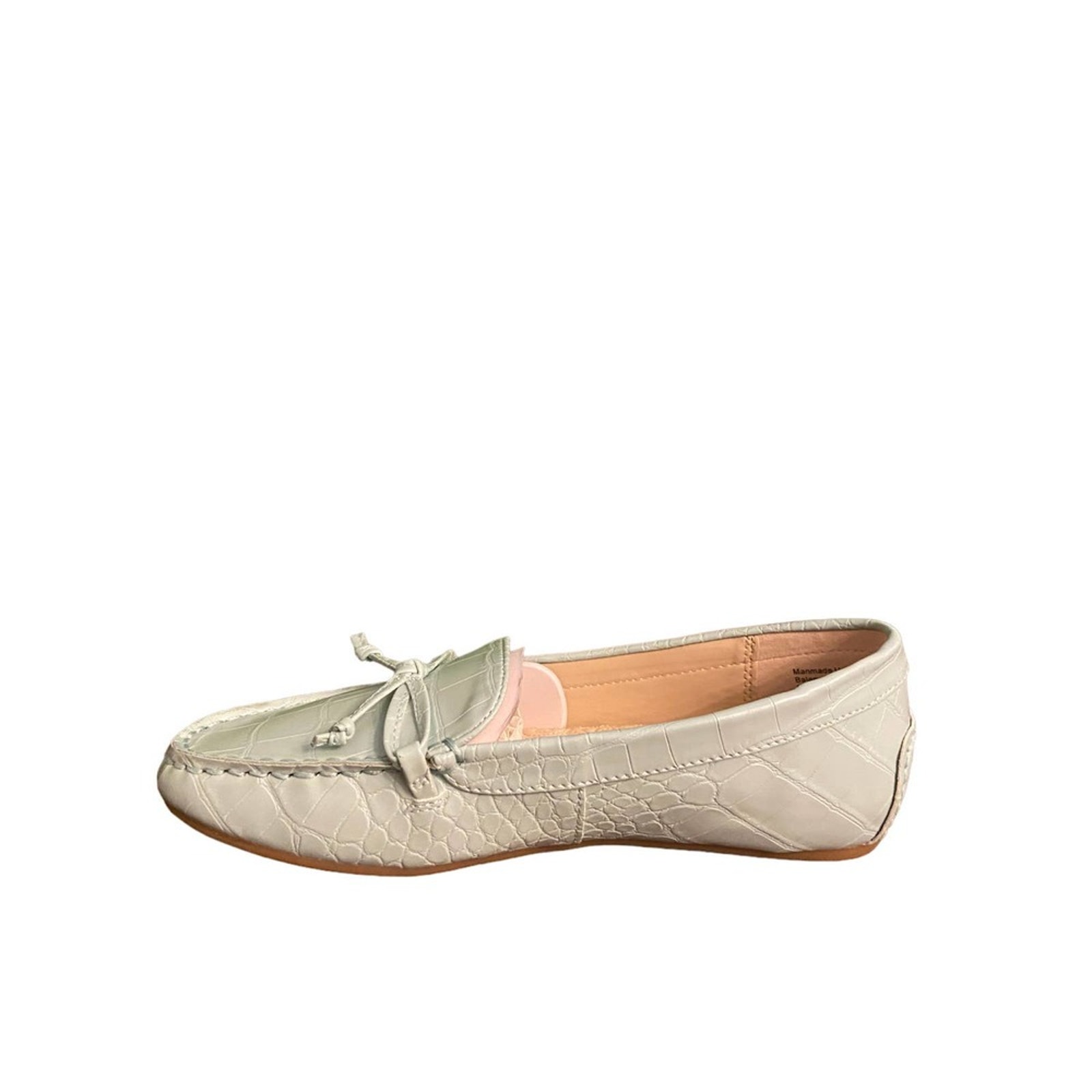 Charter Club Womens Katee Loafer Flats Ballerina Bow Mint Green Croc Size 6 US