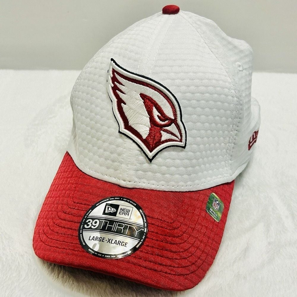 New Era Arizona Cardinals Essential 39THIRTY Stretch Flex Hat Cap L/XL White