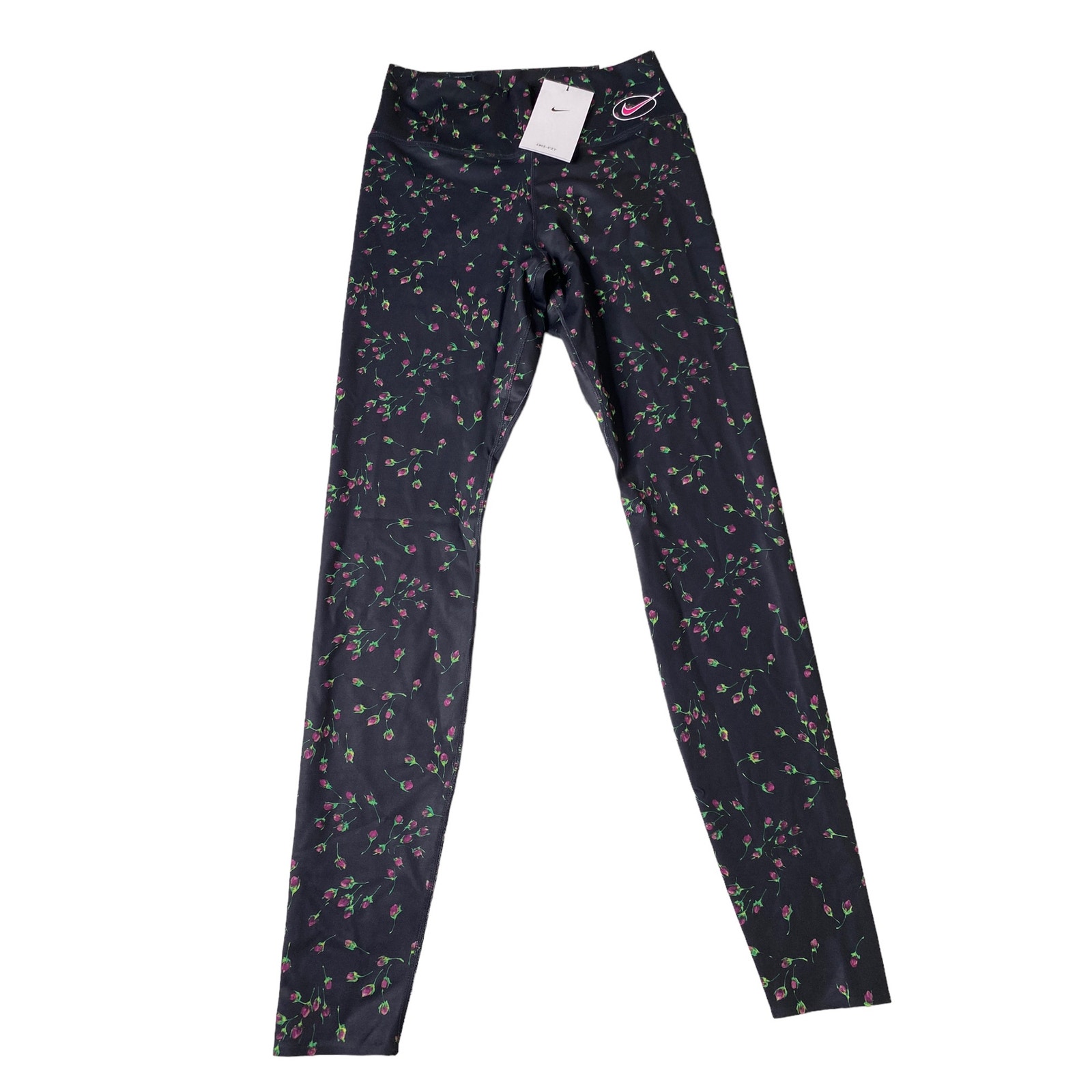 Nike women’s Dri-Fit Training pant Blk w/ Rose Pattern sz SM NWT