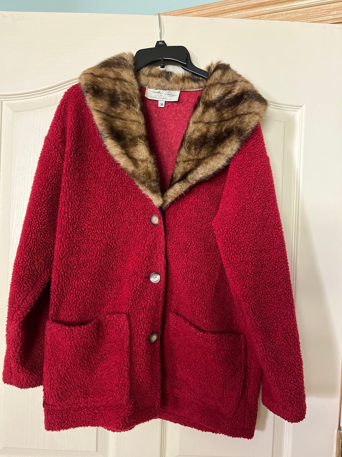 Vintage Tasha Polizzi red pile jacket