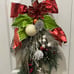 Christmas Swag Wreath(Xmas Balls/Poinsettia/Holly Berries,/Pinecone/Ribbons)