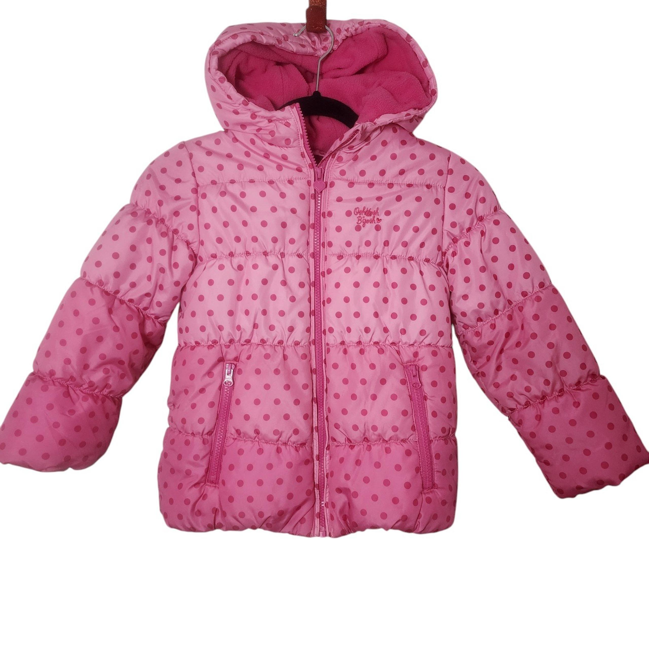 Oshkosh girls pink polka dot puffer jacket