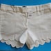 J. Crew White Scalloped Edge Chino Short Size 6 Linen Blend