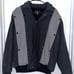 Sean John XL Men's Bomber Jacket Black Grey Wool Full Zip Collar Coat Fuzzy Read