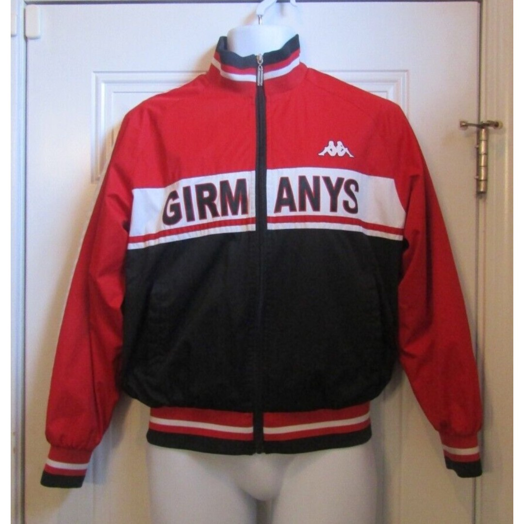 Kappa Red Black Girmanys Lined Bomber Jacket Full Zip Size M/L