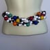 Vtg 80s Carolyn Tanner multi colored bead braided front Velcro strap belt