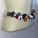 Vtg 80s Carolyn Tanner multi colored bead braided front Velcro strap belt
