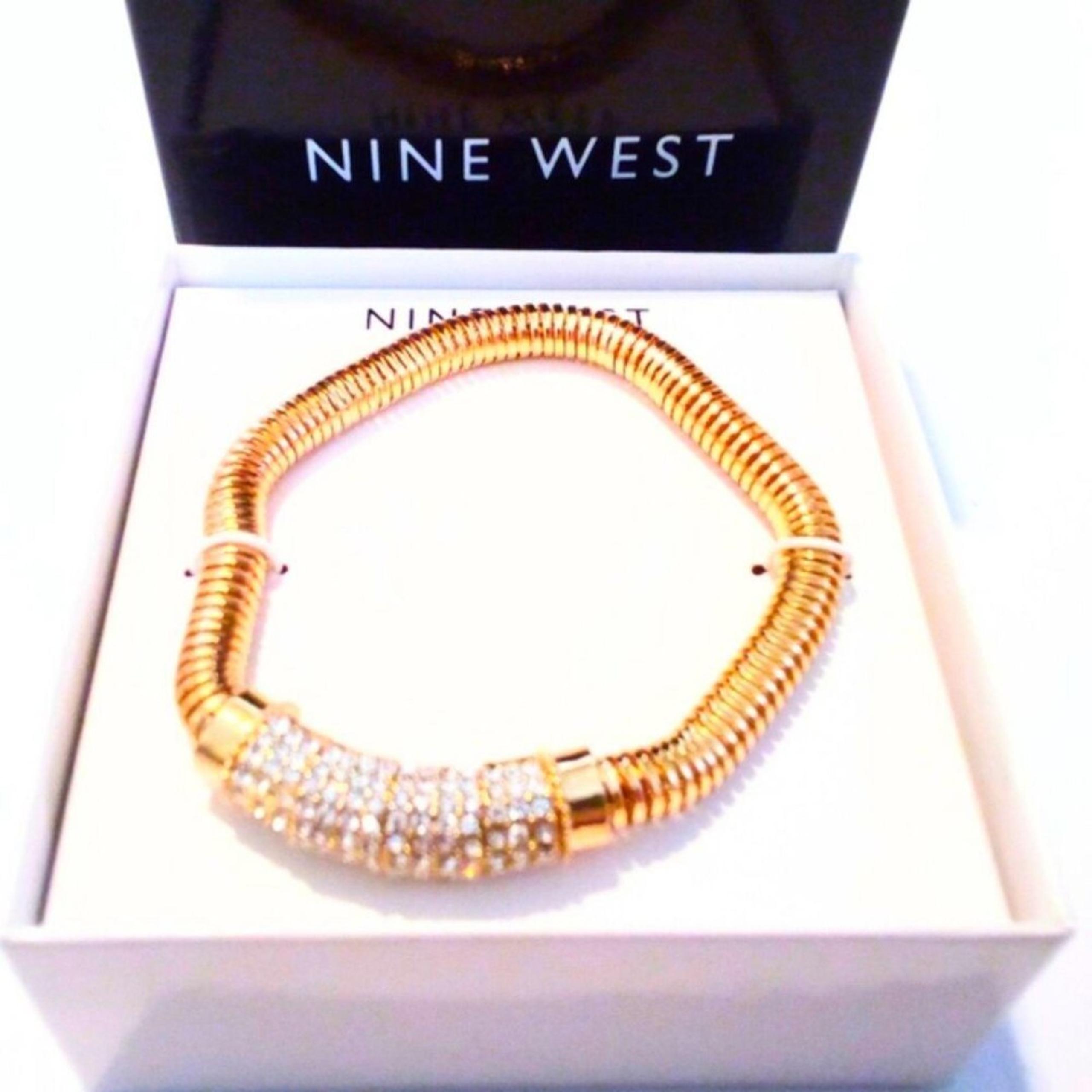 Nine West Gold Tone Rhinestone Bracelet NIB