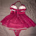 Victoria’s Secret Eyelash Lace Babydoll w/ matching Thong - Red - 34D - NWOT