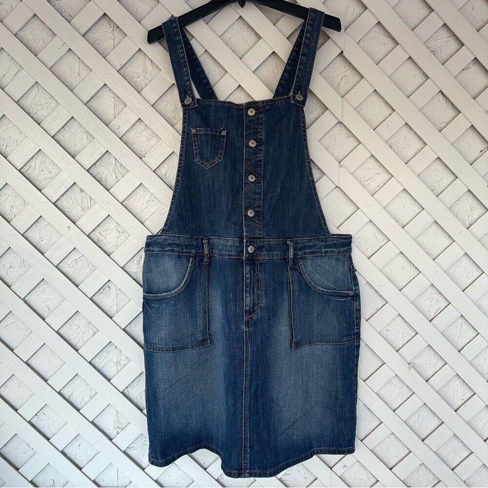 Vintage Old Navy Denim Stretch Skirt Overalls Women's Plus Size 18