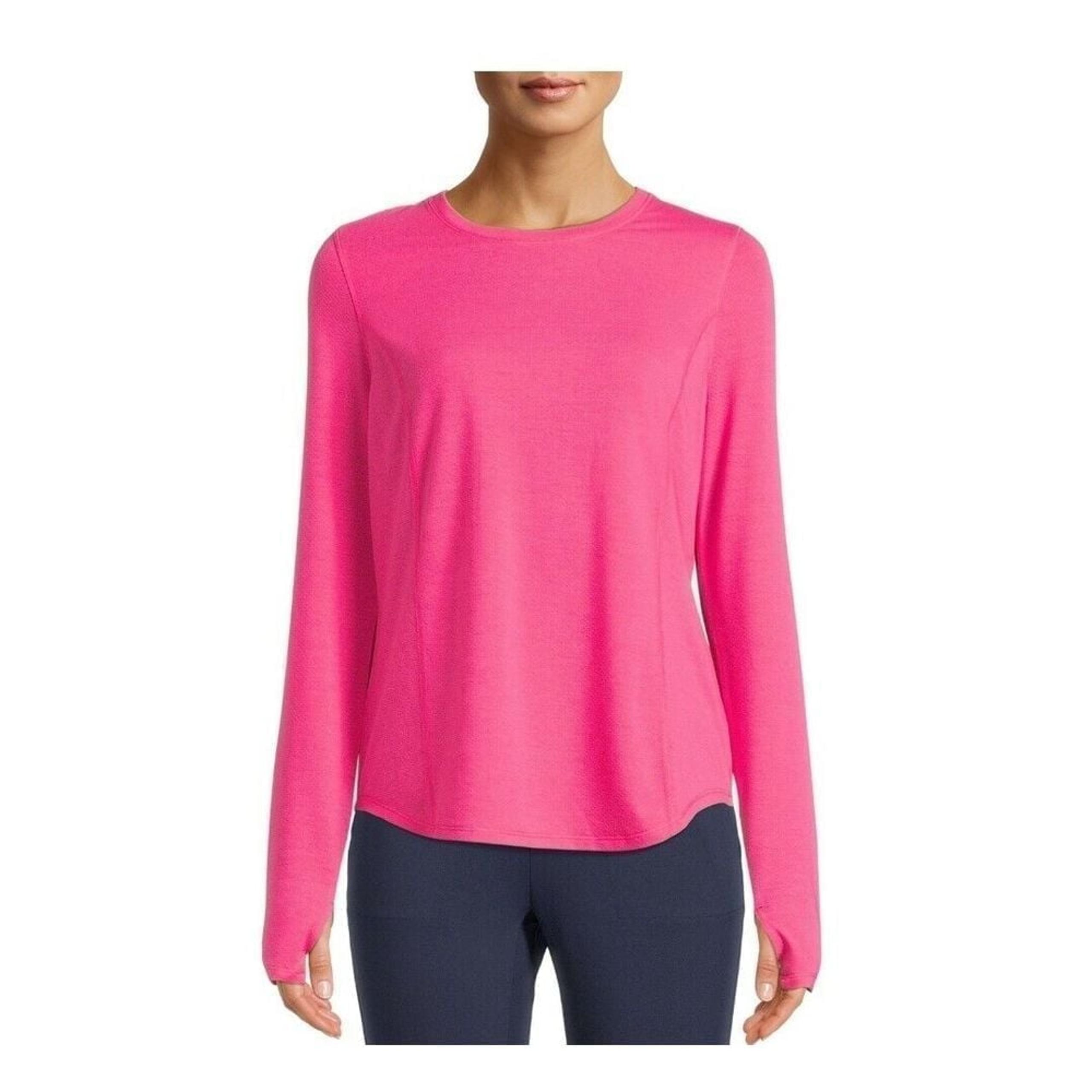 Avia Womens Performance Long Sleeve T-Shirt Activewear Fuschia Size  XS (0-2)