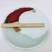 Peggy Karr Crescent Moon Santa Christmas Plate 14 Fused Glass Lg Signed Retired