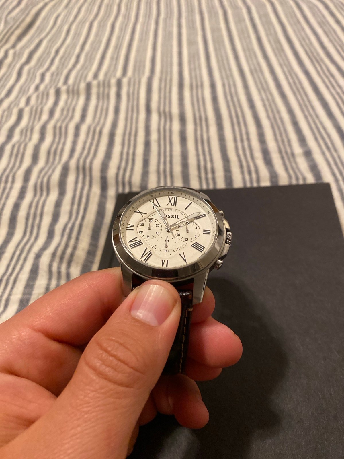 men’s fossil watch leather