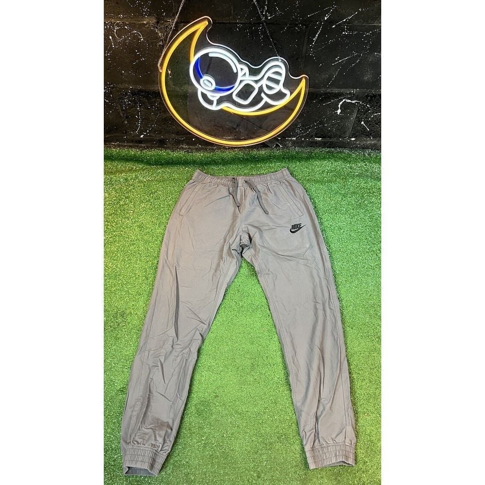 Vintage Nike Y2K Gray Mens Lightweight Pants Size Large Tapered Leg Blue Tag