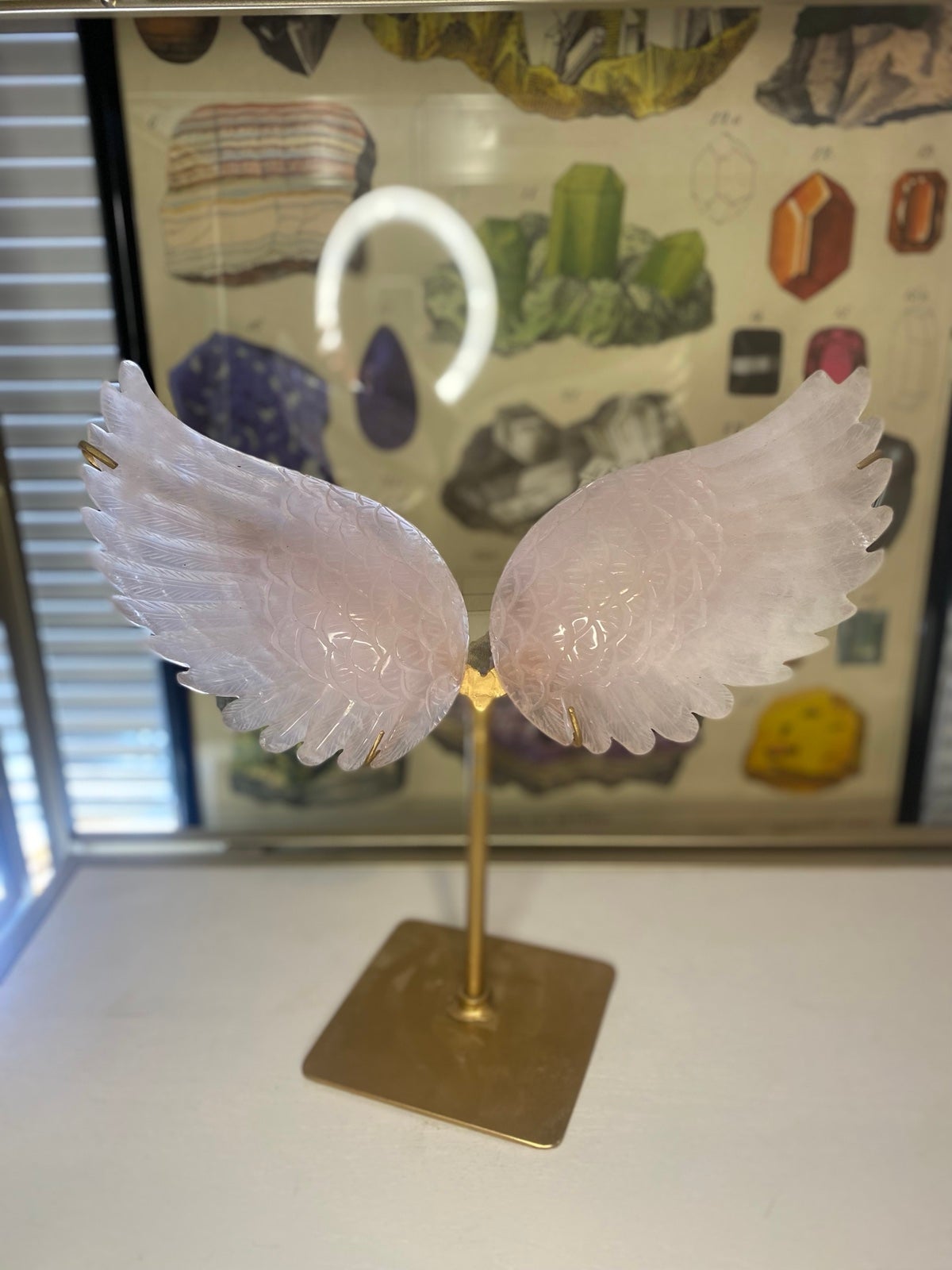 Rose quartz angel wings