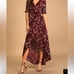 Lulu's Wild Winds Burgundy Floral Print High-Low Wrap Dress Floral Maxi Dress
