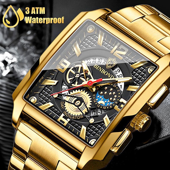 Waterproof Men Classic Luminous Watch Stainless Steel Quartz Calendar Wristwatch