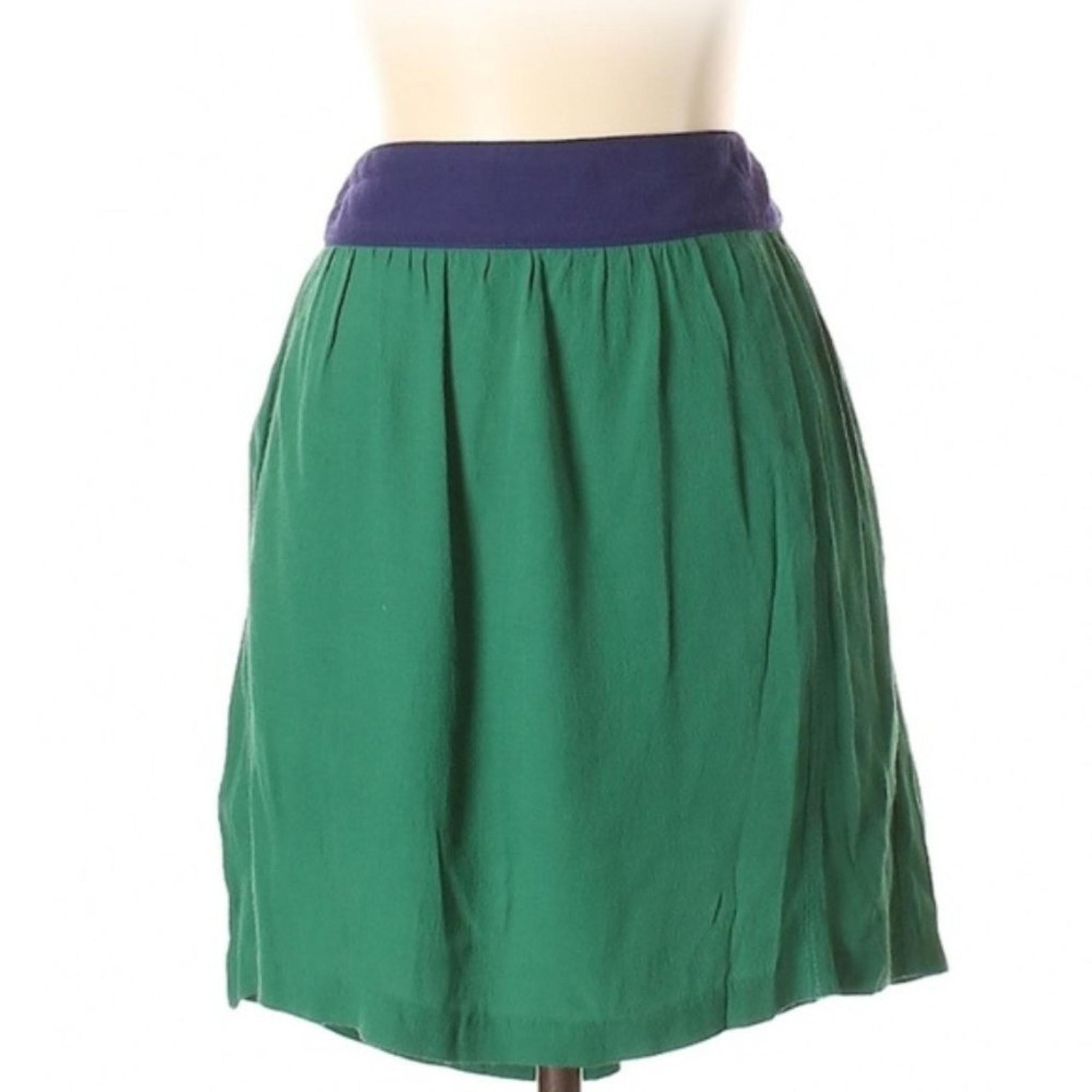 Urban Outfitters Cooperative Short Blue & Green A-Line Colorblock Skirt