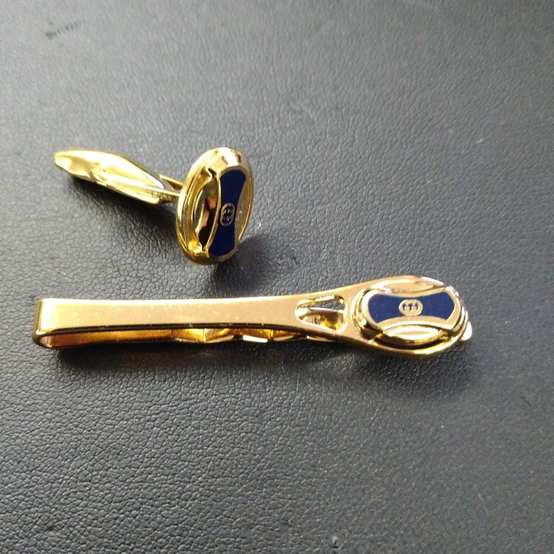 【Imperfect】Old Gucci Cufflinks Tie Pin Vintage GUCCI
