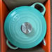 Le Creuset cast iron round Dutch oven cool mint green 1.5 quart 16cm