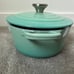 Le Creuset cast iron round Dutch oven cool mint green 1.5 quart 16cm