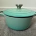 Le Creuset cast iron round Dutch oven cool mint green 1.5 quart 16cm