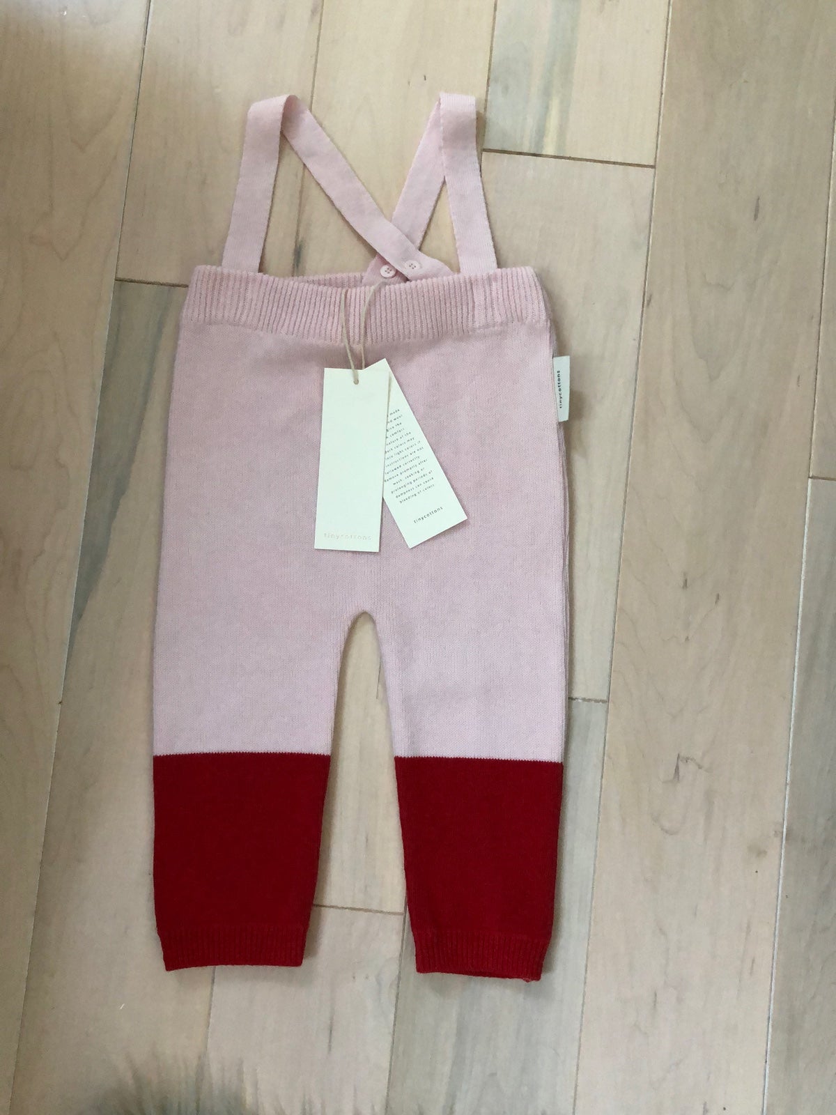 Tiny cotton colorblock girls soft wool blend pants overalls