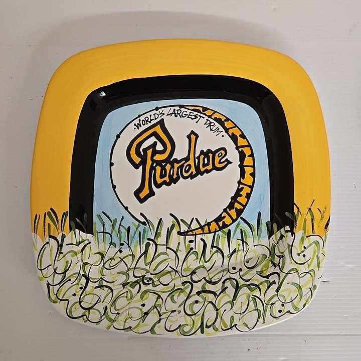 Purdue Drum Platter Plate Purdue Marching Band 16 x16