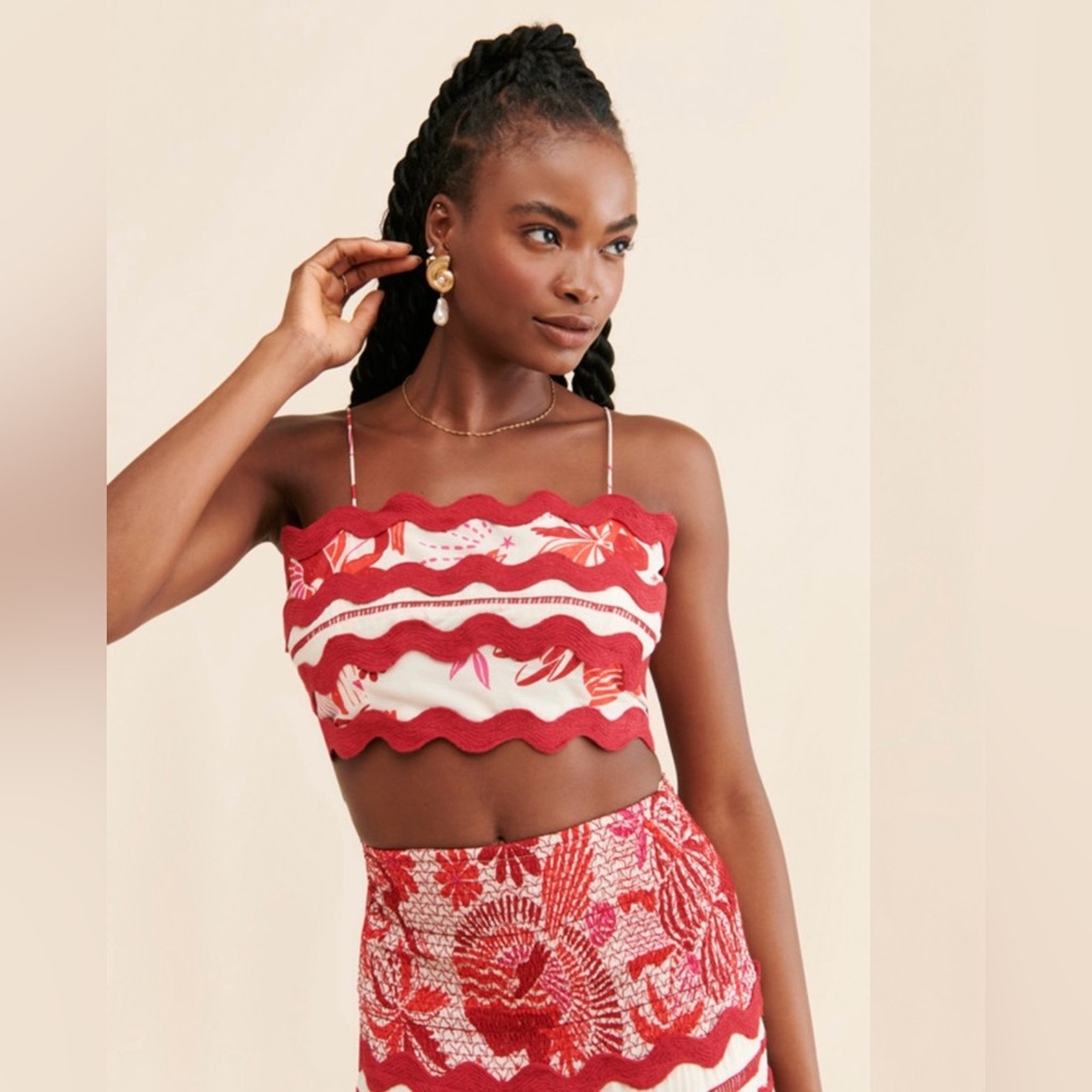 FARM Rio Tiles Printed Crop Top