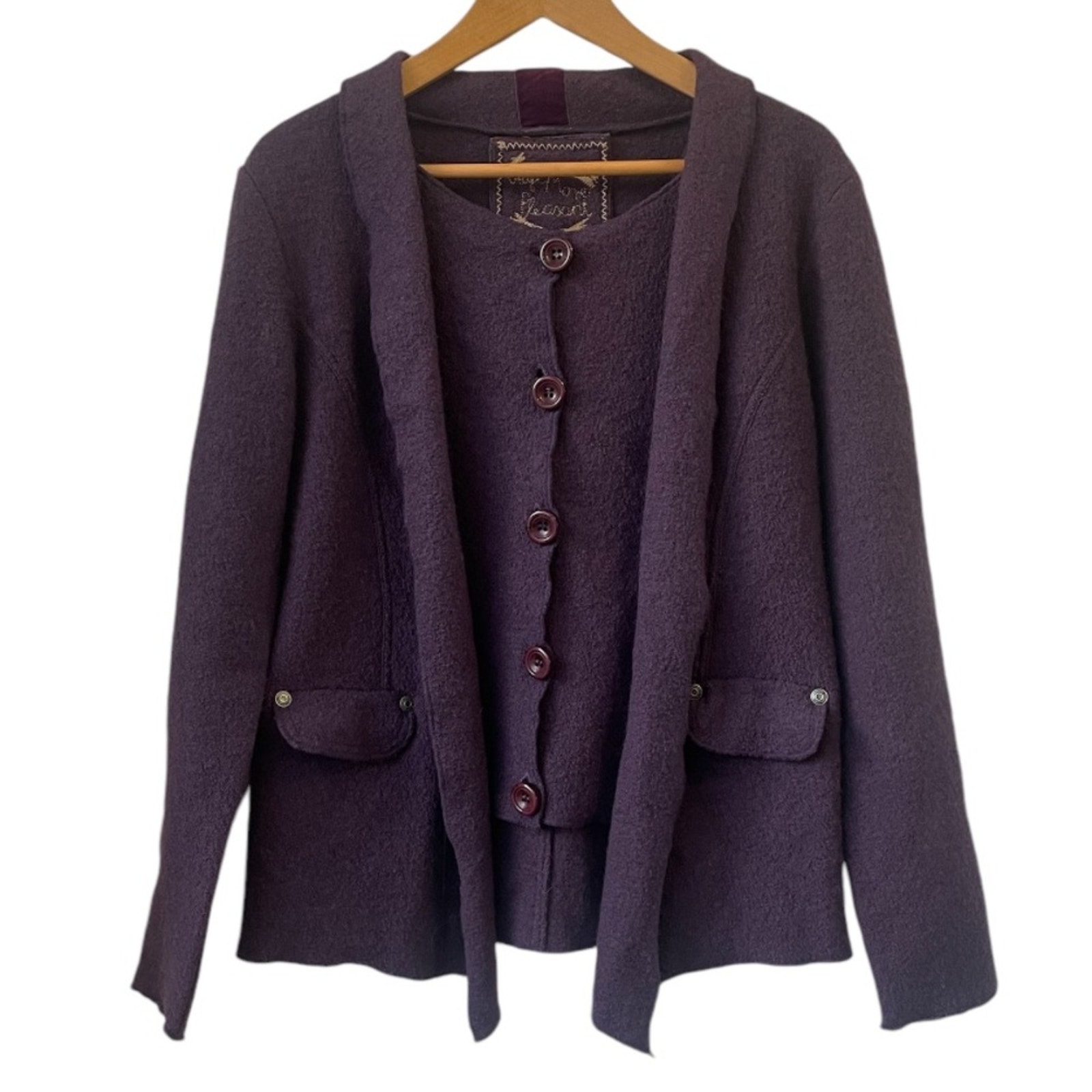 Blue Willi’s Purple Wool Jacket Artsy Lagenlook