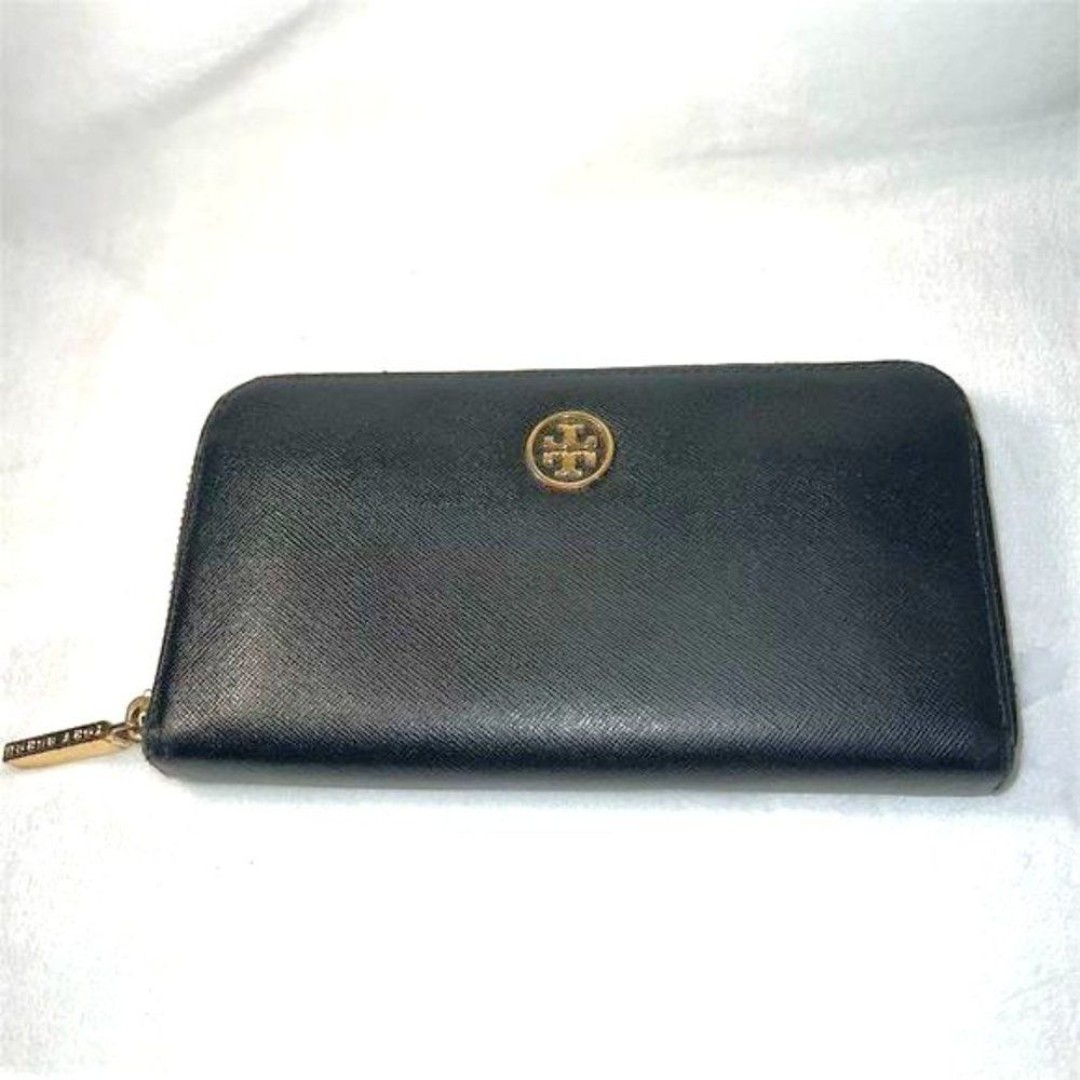 Tory Burch Women's Black Zip-Around Wallet Credit Card Holder