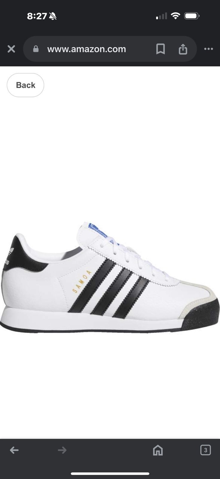 Adidas Samoa Shoes Kids size 4
