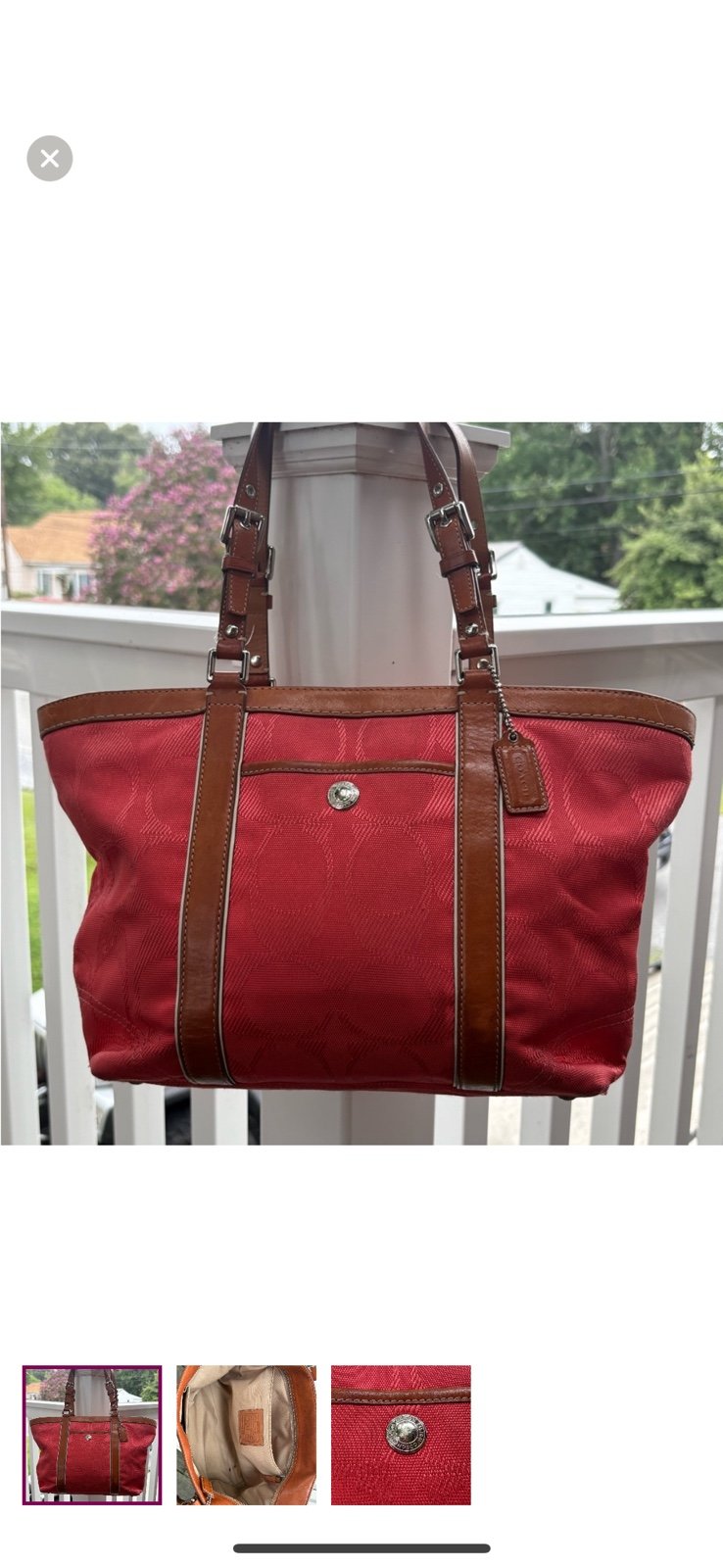 Vintage Coral Coach Monogram Purse