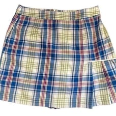 Peter Millar plaid cotton/spandex blend pleat front skort, size 8.
