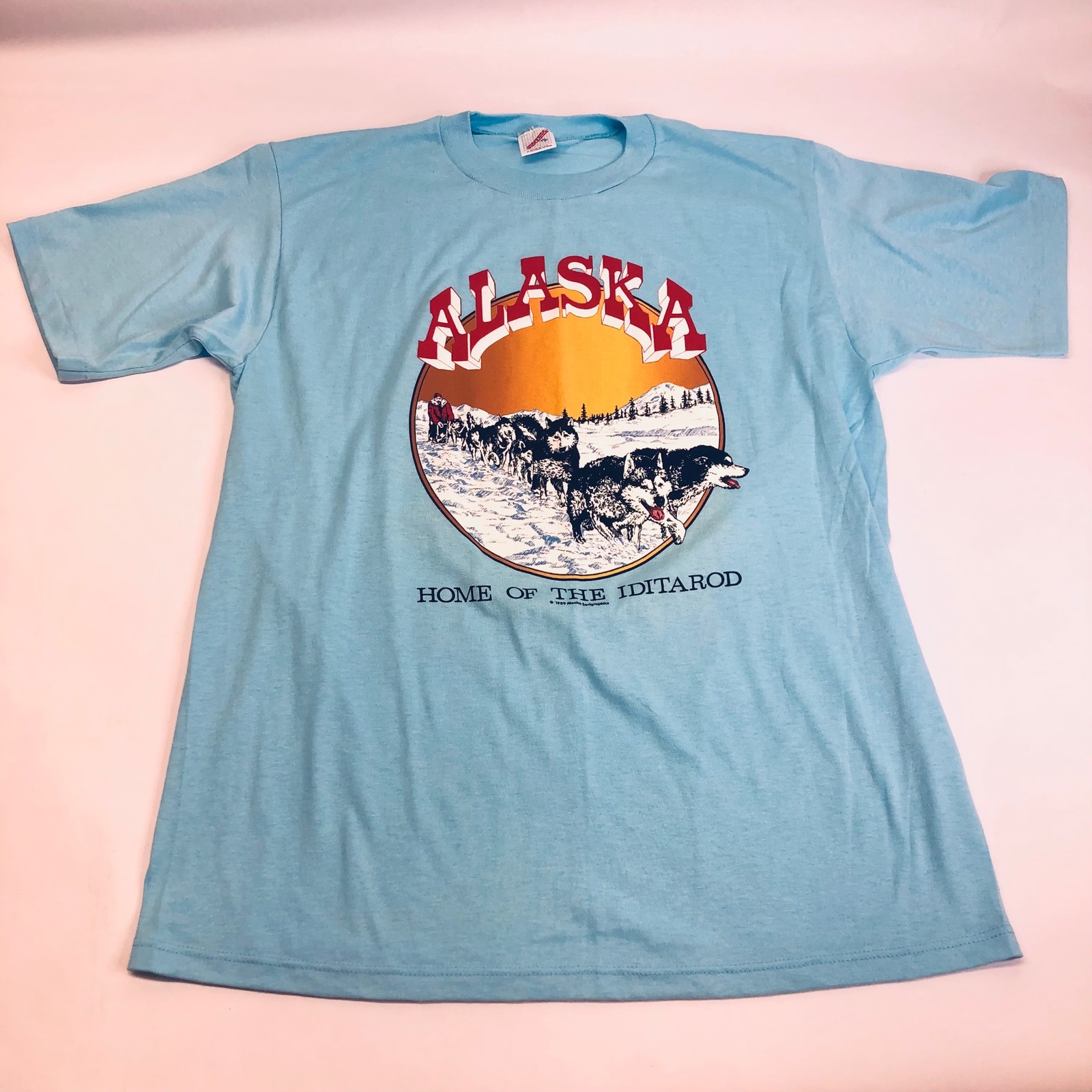 Jerzees Vintage Alaska Iditarod Graphic T-Shirt 1989 XL