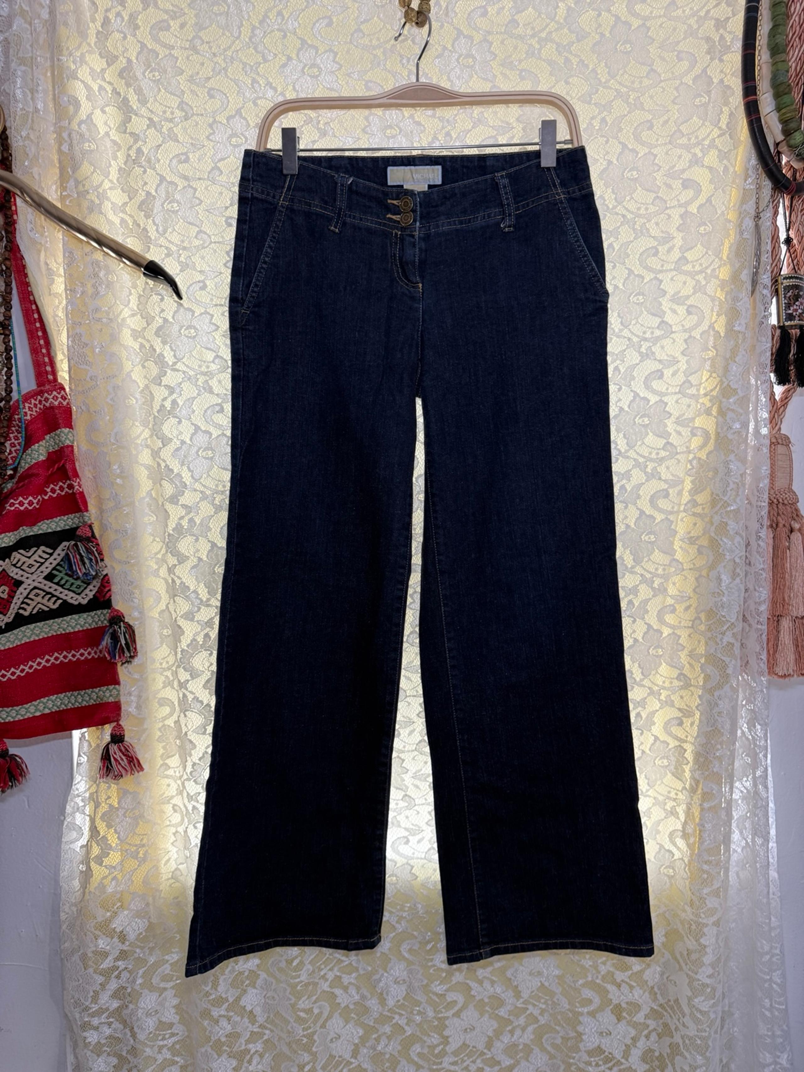 MICHAEL Michael Kors Dark Indigo wide leg Jeans low/mid rise euc like new 4p