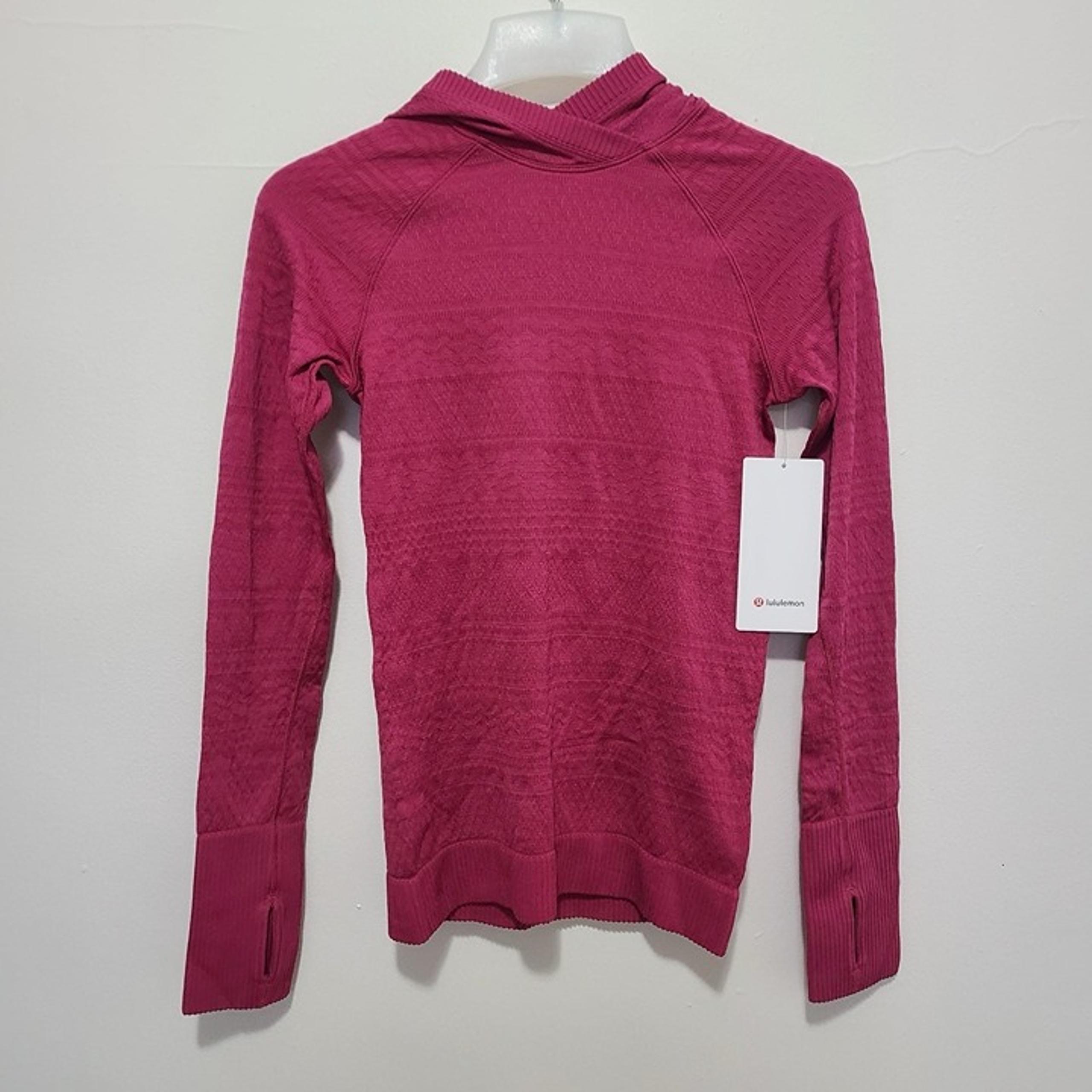 NWT Lululemon Women’s Rest Less Long Sleeve Hoodie Pink Violet Red Size 6