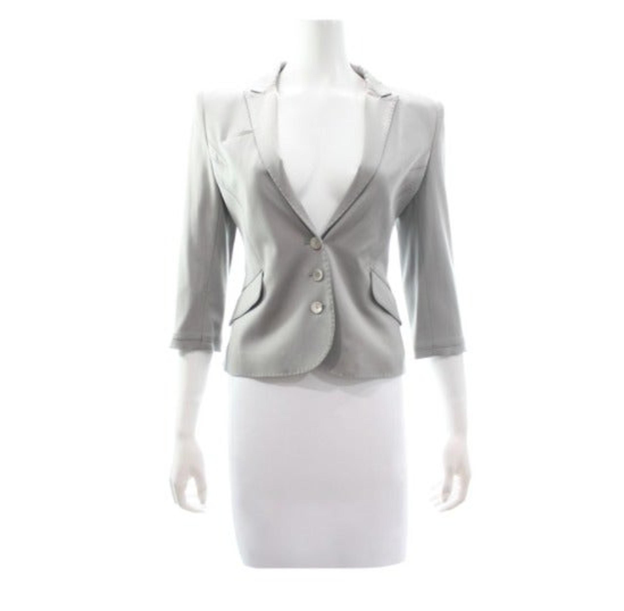ZAC POSEN Grey Wool Blend Blazer Size 4