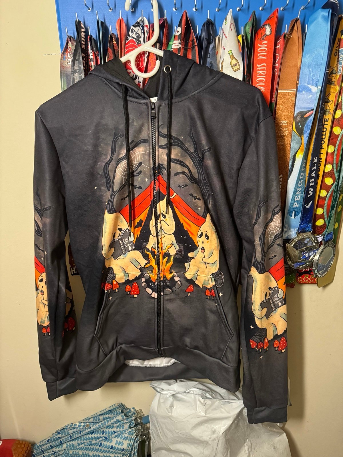 Campfire Ghost Story Zip-Up Hoodie