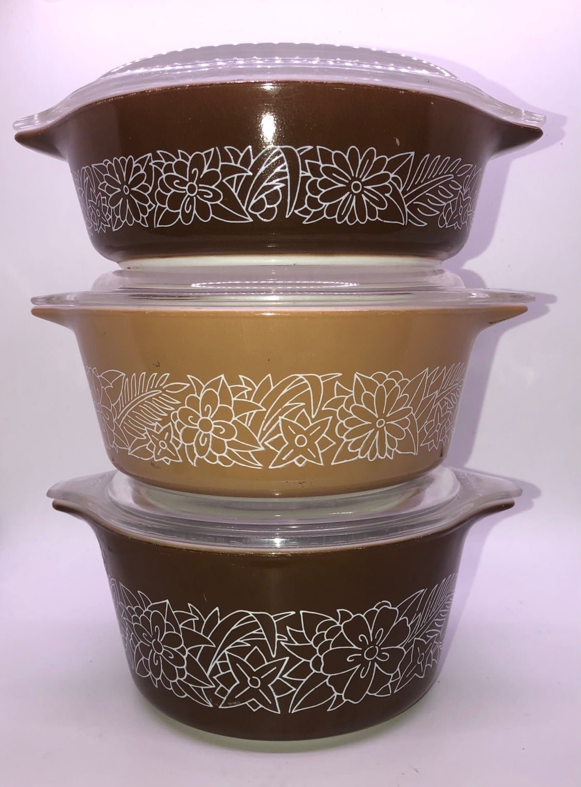 Pyrex Woodland Bake Serve and Store Set of 3 with lids
