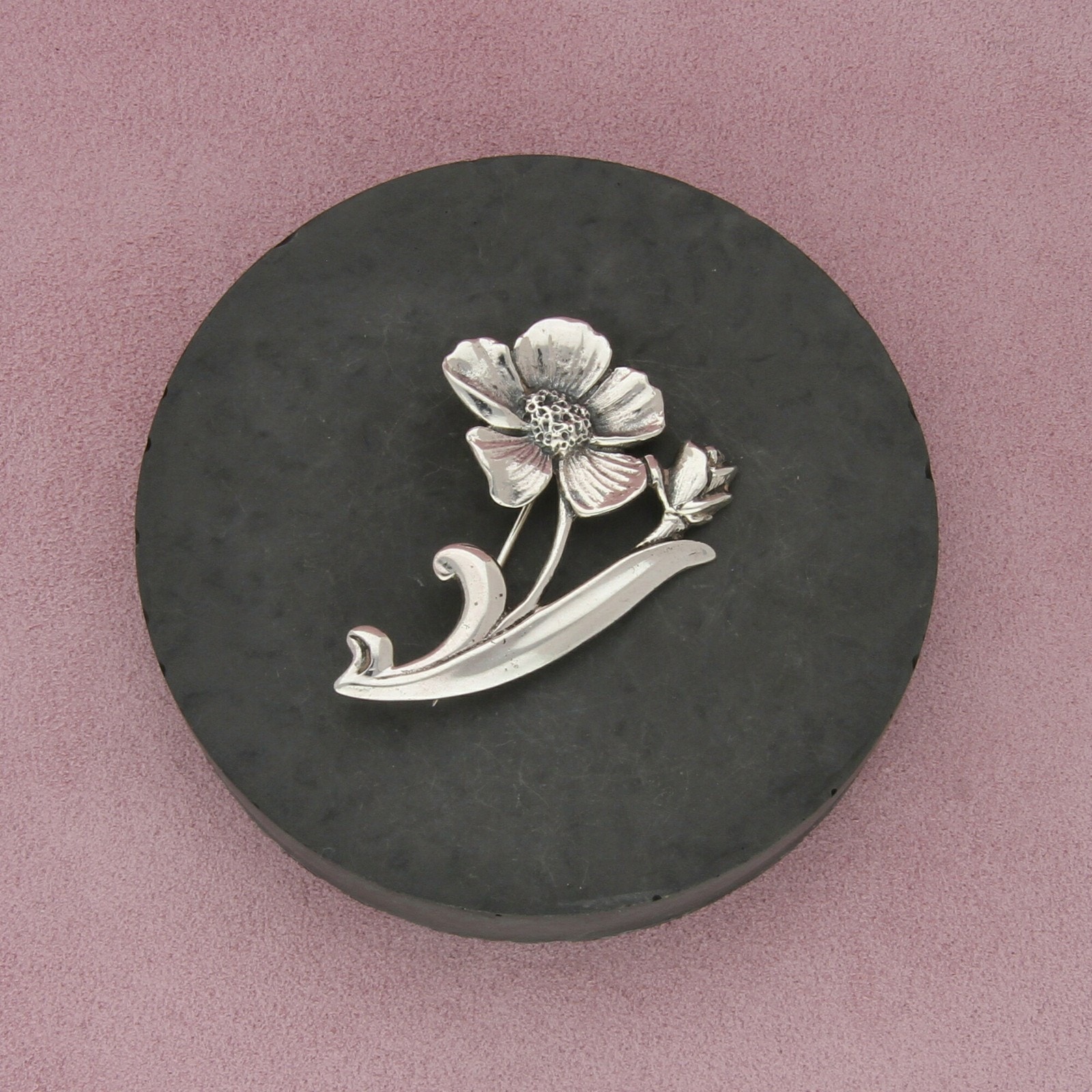 carl ruopoli sterling silver vintage black starr gorham art deco floral brooch