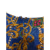 Vintage Silk Patterned Blue Front Tie Wrap Dress Retro Swing Women Midi