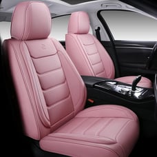 NEW Full Coverage Faux Leather Car Seat Covers (Pink)